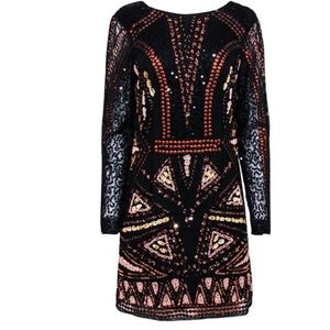 Anthropologie Let Me Be Beaded Mini Dress